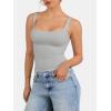imageATHMILE Tank Top for Women Spring Summer Square Neck Sleeveless Double Lined Basic Going Out TopLight Grey