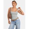 imageATHMILE Tank Top for Women Spring Summer Square Neck Sleeveless Double Lined Basic Going Out TopLight Grey