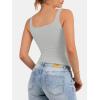 imageATHMILE Tank Top for Women Spring Summer Square Neck Sleeveless Double Lined Basic Going Out TopLight Grey