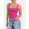 imageATHMILE Tank Top for Women Spring Summer Square Neck Sleeveless Double Lined Basic Going Out TopMagenta