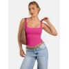 imageATHMILE Tank Top for Women Spring Summer Square Neck Sleeveless Double Lined Basic Going Out TopMagenta