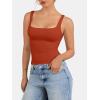 imageATHMILE Tank Top for Women Spring Summer Square Neck Sleeveless Double Lined Basic Going Out TopOrange Red