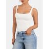 imageATHMILE Tank Top for Women Spring Summer Square Neck Sleeveless Double Lined Basic Going Out TopWhite