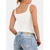 imageATHMILE Tank Top for Women Spring Summer Square Neck Sleeveless Double Lined Basic Going Out TopWhite