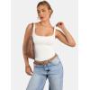 imageATHMILE Tank Top for Women Spring Summer Square Neck Sleeveless Double Lined Basic Going Out TopWhite