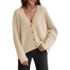 imageATHMILE Oversized Cardigan Sweaters for Women Lightweight Button VNeck Casual Open Front Knit Fall Outfits 2026Apricot