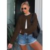imageATHMILE Cropped Cardigan Sweaters for Women Lightweight Crop Knit Y2k Fall Outfits Fashion Clothes 2026Brown