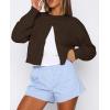 imageATHMILE Cropped Cardigan Sweaters for Women Lightweight Crop Knit Y2k Fall Outfits Fashion Clothes 2026Brown