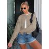 imageATHMILE Cropped Cardigan Sweaters for Women Lightweight Crop Knit Y2k Fall Outfits Fashion Clothes 2026Camel
