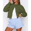 imageATHMILE Cropped Cardigan Sweaters for Women Lightweight Crop Knit Y2k Fall Outfits Fashion Clothes 2026Green