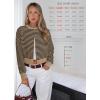 imageATHMILE Cropped Cardigan Sweaters for Women Lightweight Crop Knit Y2k Fall Outfits Fashion Clothes 2026Khaki Black Stripes