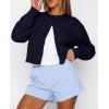 imageATHMILE Cropped Cardigan Sweaters for Women Lightweight Crop Knit Y2k Fall Outfits Fashion Clothes 2026Navy Blue