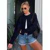 imageATHMILE Cropped Cardigan Sweaters for Women Lightweight Crop Knit Y2k Fall Outfits Fashion Clothes 2026Navy Blue