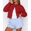 imageATHMILE Cropped Cardigan Sweaters for Women Lightweight Crop Knit Y2k Fall Outfits Fashion Clothes 2026Red
