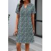 imageATHMILE Dresses for Women Casual Summer Boho Dress Short Sleeve Fashion Beach Vacation Clothes V Neck Date OutfitsBlue Floral