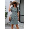 imageATHMILE Dresses for Women Casual Summer Boho Dress Short Sleeve Fashion Beach Vacation Clothes V Neck Date OutfitsBlue Floral
