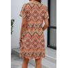 imageATHMILE Dresses for Women Casual Summer Boho Dress Short Sleeve Fashion Beach Vacation Clothes V Neck Date OutfitsBoho Printed