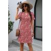 imageATHMILE Dresses for Women Casual Summer Boho Dress Short Sleeve Fashion Beach Vacation Clothes V Neck Date OutfitsRed Floral