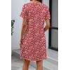 imageATHMILE Dresses for Women Casual Summer Boho Dress Short Sleeve Fashion Beach Vacation Clothes V Neck Date OutfitsRed Floral