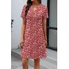 imageATHMILE Dresses for Women Casual Summer Boho Dress Short Sleeve Fashion Beach Vacation Clothes V Neck Date OutfitsRed Floral