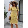 imageATHMILE Dresses for Women Casual Summer Boho Dress Short Sleeve Fashion Beach Vacation Clothes V Neck Date OutfitsYellow Floral