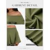 imageATHMILE Off The Shoulder Tops for Women 2026 Y2K Loose Fit Tops Oversized Tshirts Fashion Going Out Outfits Casual Basic Tees0armygreen