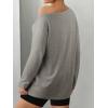 imageATHMILE Off The Shoulder Tops for Women 2026 Y2K Loose Fit Tops Oversized Tshirts Fashion Going Out Outfits Casual Basic TeesGrey