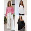 imageATHMILE Off The Shoulder Tops for Women 2026 Y2K Loose Fit Tops Oversized Tshirts Fashion Going Out Outfits Casual Basic TeesKhaki