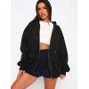 imageATHMILE Oversized Hoodies for Women Fall Sweatshirts Zip Up Hoodie Casual Jackets Y2k Fashion Outfits Winter Clothes 2026Black