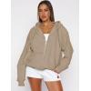 imageATHMILE Oversized Hoodies for Women Fall Sweatshirts Zip Up Hoodie Casual Jackets Y2k Fashion Outfits Winter Clothes 2026Coffeegrey