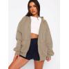 imageATHMILE Oversized Hoodies for Women Fall Sweatshirts Zip Up Hoodie Casual Jackets Y2k Fashion Outfits Winter Clothes 2026Coffeegrey