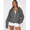 imageATHMILE Oversized Hoodies for Women Fall Sweatshirts Zip Up Hoodie Casual Jackets Y2k Fashion Outfits Winter Clothes 2026Dark Grey