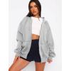 imageATHMILE Oversized Hoodies for Women Fall Sweatshirts Zip Up Hoodie Casual Jackets Y2k Fashion Outfits Winter Clothes 2026Grey
