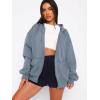 imageATHMILE Oversized Hoodies for Women Fall Sweatshirts Zip Up Hoodie Casual Jackets Y2k Fashion Outfits Winter Clothes 2026Greyblue