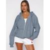 imageATHMILE Oversized Hoodies for Women Fall Sweatshirts Zip Up Hoodie Casual Jackets Y2k Fashion Outfits Winter Clothes 2026Greyblue