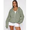 imageATHMILE Oversized Hoodies for Women Fall Sweatshirts Zip Up Hoodie Casual Jackets Y2k Fashion Outfits Winter Clothes 2026Greygreen