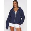 imageATHMILE Oversized Hoodies for Women Fall Sweatshirts Zip Up Hoodie Casual Jackets Y2k Fashion Outfits Winter Clothes 2026Navy