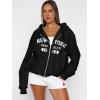 imageATHMILE Oversized Hoodies for Women Fall Sweatshirts Zip Up Hoodie Casual Jackets Y2k Fashion Outfits Winter Clothes 2026Nblack