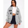 imageATHMILE Oversized Hoodies for Women Fall Sweatshirts Zip Up Hoodie Casual Jackets Y2k Fashion Outfits Winter Clothes 2026Ngrey