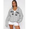 imageATHMILE Oversized Hoodies for Women Fall Sweatshirts Zip Up Hoodie Casual Jackets Y2k Fashion Outfits Winter Clothes 2026Ngrey