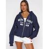 imageATHMILE Oversized Hoodies for Women Fall Sweatshirts Zip Up Hoodie Casual Jackets Y2k Fashion Outfits Winter Clothes 2026Nnavy
