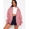 imageATHMILE Oversized Hoodies for Women Fall Sweatshirts Zip Up Hoodie Casual Jackets Y2k Fashion Outfits Winter Clothes 2026Pink