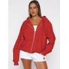 imageATHMILE Oversized Hoodies for Women Fall Sweatshirts Zip Up Hoodie Casual Jackets Y2k Fashion Outfits Winter Clothes 2026Red