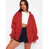 imageATHMILE Oversized Hoodies for Women Fall Sweatshirts Zip Up Hoodie Casual Jackets Y2k Fashion Outfits Winter Clothes 2026Red