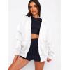 imageATHMILE Oversized Hoodies for Women Fall Sweatshirts Zip Up Hoodie Casual Jackets Y2k Fashion Outfits Winter Clothes 2026White