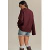 imageATHMILE Sweaters for Women 2026 Fall Fashion Outfits Long Sleeve Loose Casual Crewneck Ribbed Knit Pullover Winter ClothesWine Red