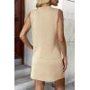 imageATHMILE Two Piece Skirt Sets for Women Summer Beach Vacation Outfits Tennis Skirt Crew Neck Top Versatile Lounge SetsBeige