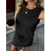 imageATHMILE Two Piece Skirt Sets for Women Summer Beach Vacation Outfits Tennis Skirt Crew Neck Top Versatile Lounge SetsBlack