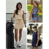 imageATHMILE Two Piece Skirt Sets for Women Summer Beach Vacation Outfits Tennis Skirt Crew Neck Top Versatile Lounge SetsBlue