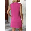 imageATHMILE Two Piece Skirt Sets for Women Summer Beach Vacation Outfits Tennis Skirt Crew Neck Top Versatile Lounge SetsHot Pink